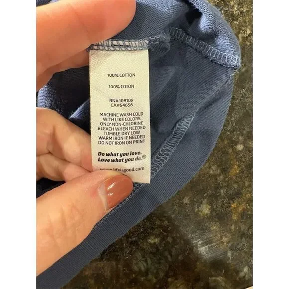 Life Is Good Women’s Tie Dye Clover Tee Navy Blue Large Short Sleeve - Picture 8 of 8